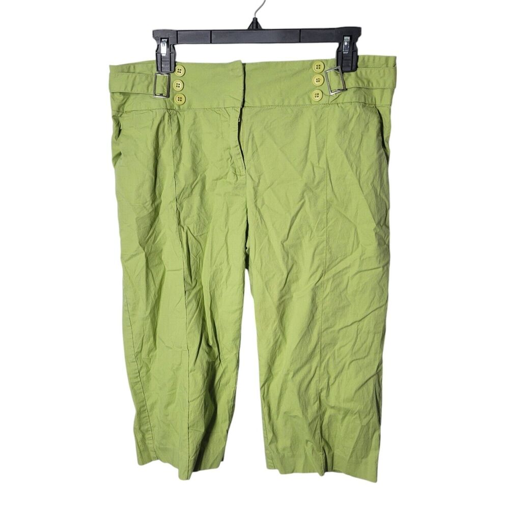 I.Q Jeans Womens Size 15 Green Solid Capri Pants